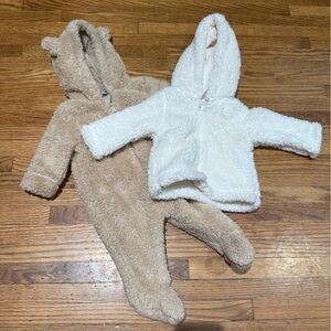 Cream and Tan Fuzzy Bear Jackets